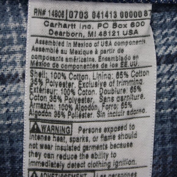 Carhartt Flannel Lined Jeans NWT Mens 40x30 Blue Relaxed Fit 5-Pocket Denim - Picture 14 of 16